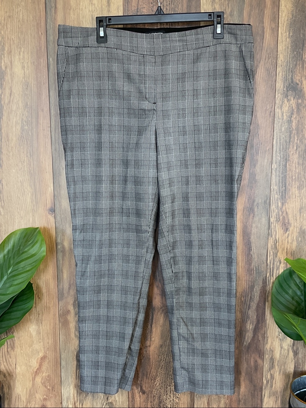 Liz Claiborne Career Woman Emma Classic Plaid Tailored Trousers 16W  W478
